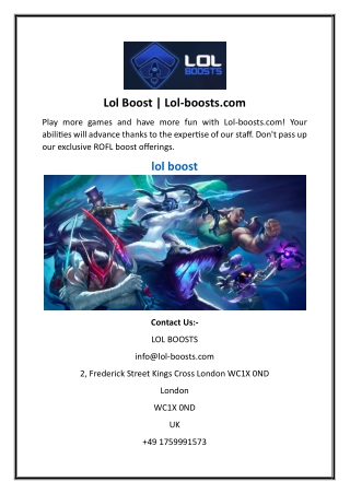 Lol Boost  Lol-boosts.com