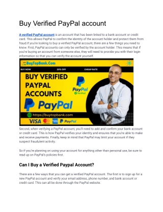 Buy Verified PayPal account