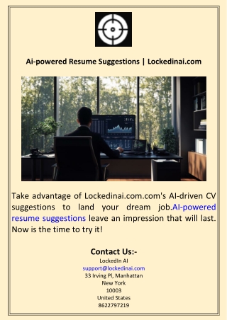 Ai-powered Resume Suggestions  Lockedinai.com