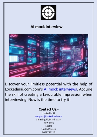 Ai Mock Interview​  Lockedinai.com
