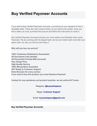 Buy Verified Payoneer Accounts