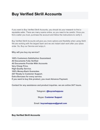 Buy Verified Skrill Accounts