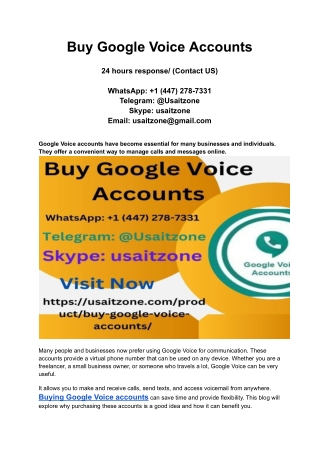 Buy Google Voice Accounts