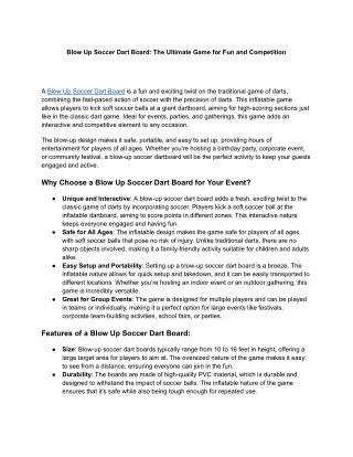 Blow Up Soccer Dart Board_ The Ultimate Game for Fun and Competition