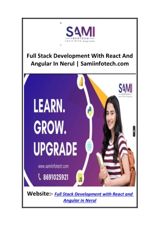 Full Stack Development With React And Angular In Nerul  Samiinfotech.com