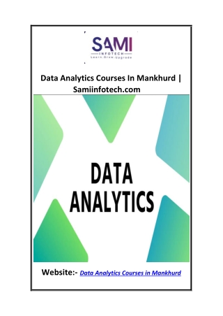 Data Analytics Courses In Mankhurd  Samiinfotech.com