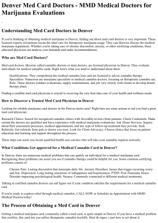 Med Card Doctors Denver