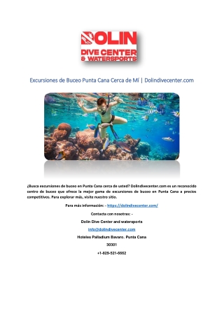 Excursiones de Buceo Punta Cana Cerca de Mí | Dolindivecenter.com