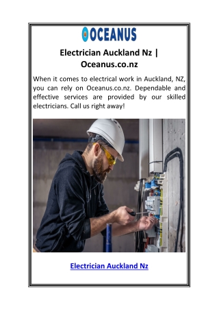 Electrician Auckland Nz  Oceanus.co.nz