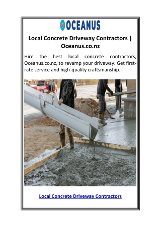 Local Concrete Driveway Contractors  Oceanus.co.nz