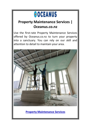 Property Maintenance Services  Oceanus.co.nz