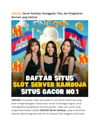 IDNCASH Server Kamboja