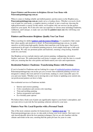 Interior Painters Carnegie