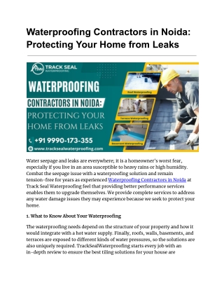 waterproofing contractors in noida