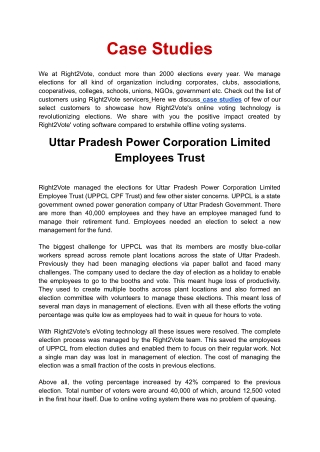 Case Studies: Right2Vote helps customers to save time and money