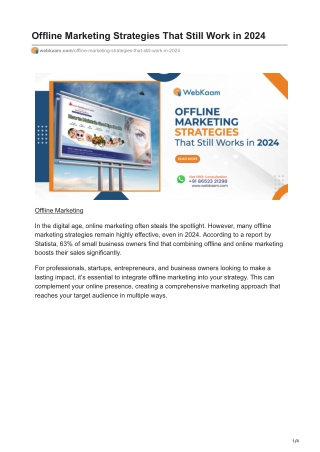 Offline Marketing Strategies That Still Work in 2024