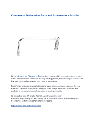 Commercial Dishwasher Parts and Accessories - PartsFe (1)