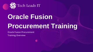 Oracle Fusion Procurement Training