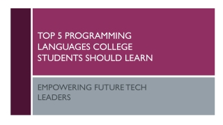 Top 5 Programming Languages College Students Should Learn