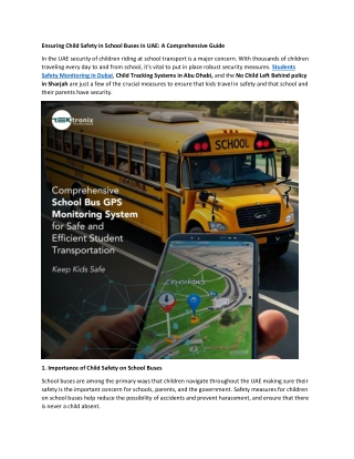 Ensuring Child Safety in School Buses in UAE