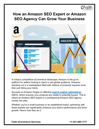 How an Amazon SEO Expert or Amazon SEO Agency Can Grow Your Business
