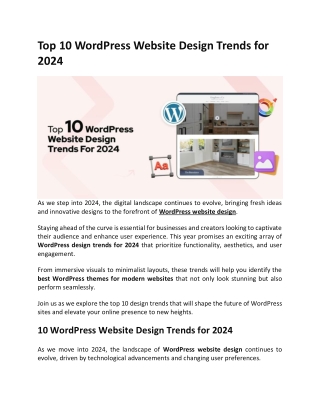 Top 10 WordPress Website Design Trends for 2024