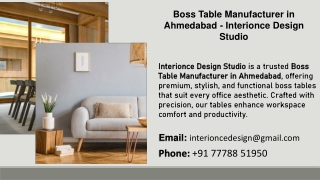 Boss Table Manufacturer in Ahmedabad -  Interionce Design Studio