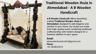 Traditional Wooden Jhula in Ahmedabad - A B Wooden Handicraft