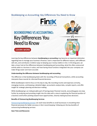 Bookkeeping vs Accounting