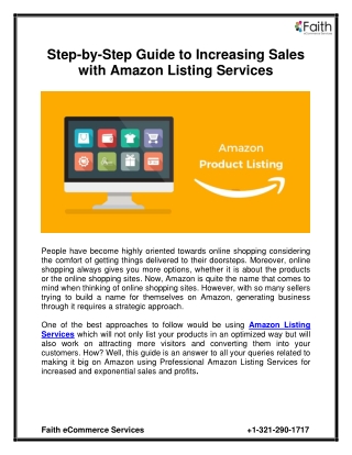 Step-by-Step Guide to Increasing Sales with Amazon Listing Services