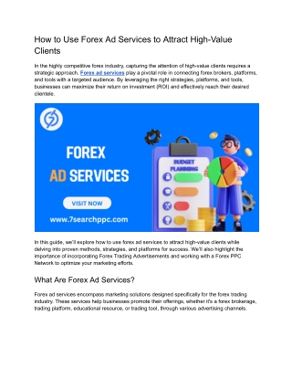 How to Use Forex Ad Services to Attract High-Value Clients