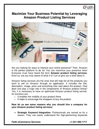 Maximize Your Business Potential by Leveraging Amazon Product Listing Services