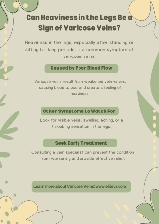 Can Heaviness in the Legs Be a Sign of Varicose Veins?