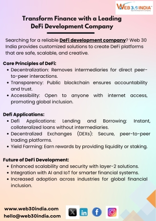 Transform Finance with a Leading DeFi Development Company