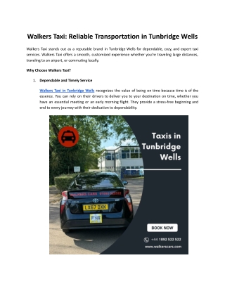 Walkers Taxi_ Reliable Transportation in Tunbridge Wells