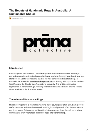 The Beauty of Handmade Rugs in Australia: A Sustainable Choice