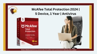 McAfee Total Protection 2024  5 Device, 1 Year  Antivirus