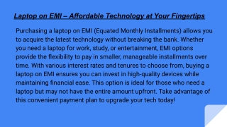 laptop on emi