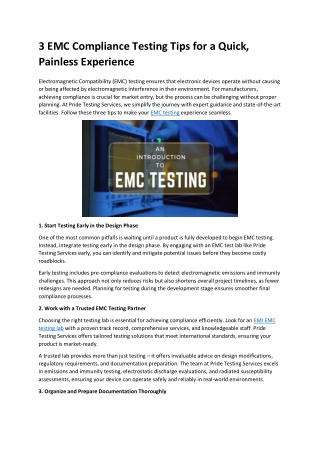 Streamline Your EMC Testing Process: 3 Expert Tips