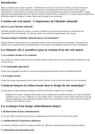 “Comment intégrer la culture locale dans le design du site municipal ?”