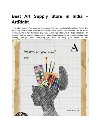 Best Art Supply Store in India – ArtRight