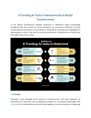 8 Trending AI-Tools in Nederland die je Bedrijf Transformere