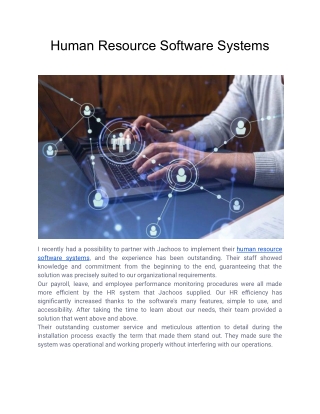 Human Resource Software Systems