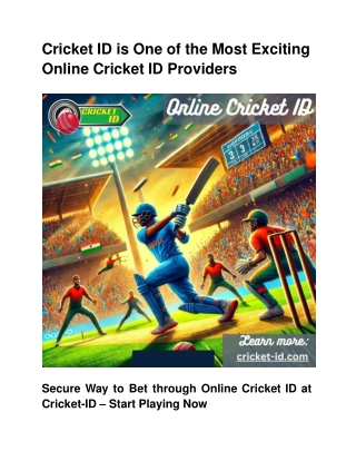 Cricket ID is One of the Most Exciting Online Cricket ID Providers