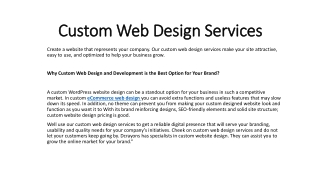 Custom Web Design Services