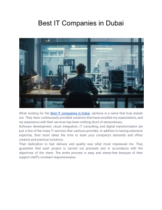 Best IT Companies in Dubai