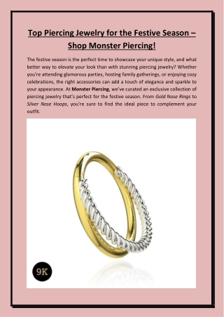 Top Piercing Jewelry for the Festive Season – Shop Monster Piercing!