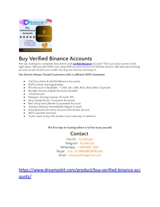 Buy Verified Binance Accounts