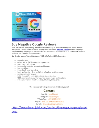 Buy Negative Google Reviews