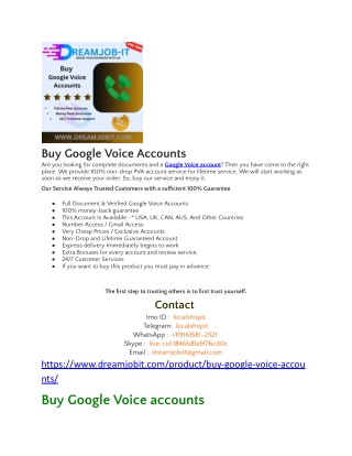 Buy Google Voice Accounts